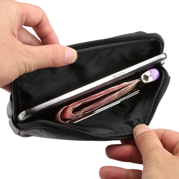 6.0 inch and Below Universal Genuine Leather Men Horizontal Style Case Waist Bag with Belt Hole, For Sony, Huawei, Meizu, Lenovo, ASUS, Cubot, Oneplus, Xiaomi, Ulefone, Letv, DOOGEE, Vkworld, and other Smartphones