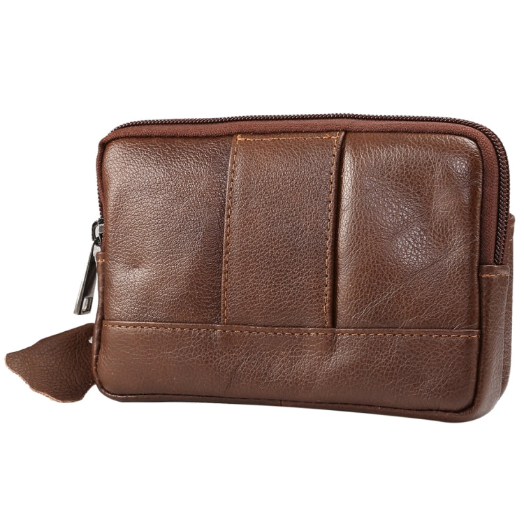 6.0 inch and Below Universal Genuine Leather Men Horizontal Style Case Waist Bag with Belt Hole, For Sony, Huawei, Meizu, Lenovo, ASUS, Cubot, Oneplus, Xiaomi, Ulefone, Letv, DOOGEE, Vkworld, and other Smartphones