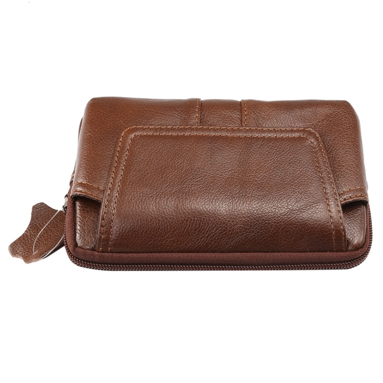 6.0 inch and Below Universal Genuine Leather Men Horizontal Style Case Waist Bag with Belt Hole, For Sony, Huawei, Meizu, Lenovo, ASUS, Cubot, Oneplus, Xiaomi, Ulefone, Letv, DOOGEE, Vkworld, and other Smartphones