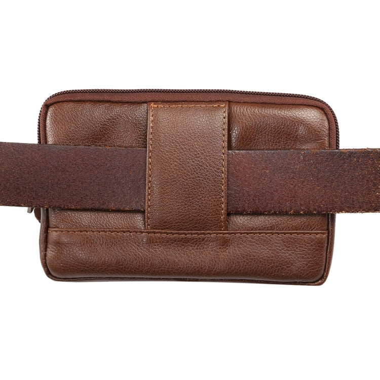 6.0 inch and Below Universal Genuine Leather Men Horizontal Style Case Waist Bag with Belt Hole, For Sony, Huawei, Meizu, Lenovo, ASUS, Cubot, Oneplus, Xiaomi, Ulefone, Letv, DOOGEE, Vkworld, and other Smartphones