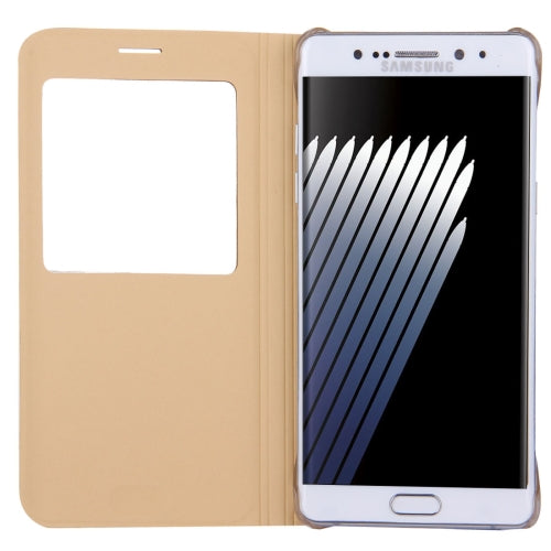 For Galaxy Note 7 / N930 Litchi Texture Horizontal Flip Leather Case with Call Display ID