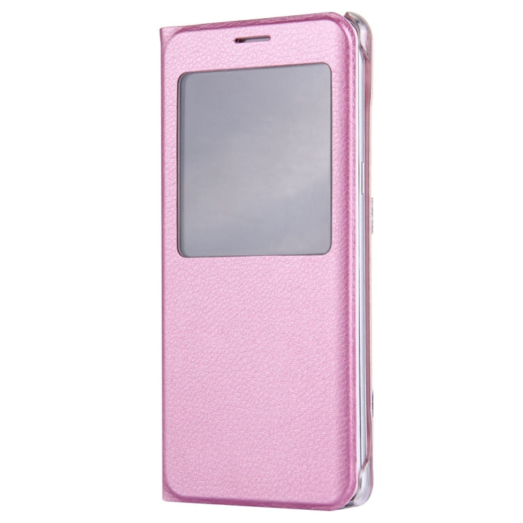 For Galaxy S7 / G930 Litchi Texture Horizontal Flip Leather Case with Call Display ID