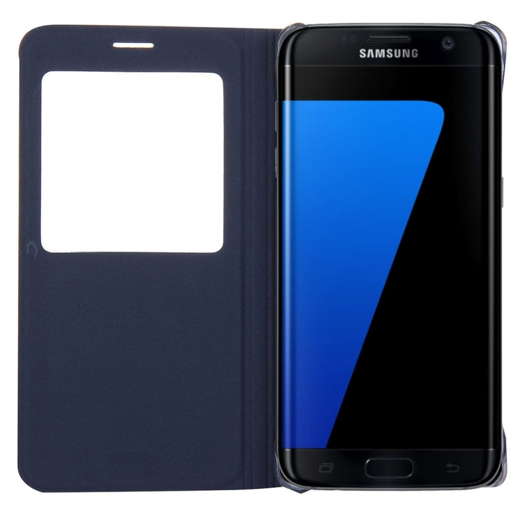 For Galaxy S7 Edge / G935 Litchi Texture Horizontal Flip Leather Case with Call Display ID