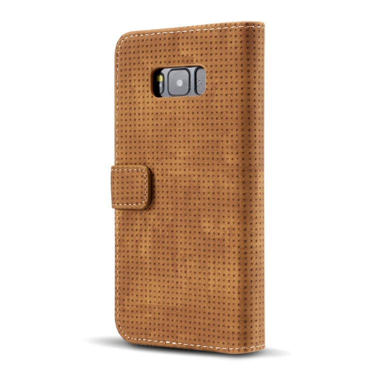 For Galaxy S8 Retro Style Mesh Breathable Horizontal Flip Leather Case with Card Slot & Holder & Wallet