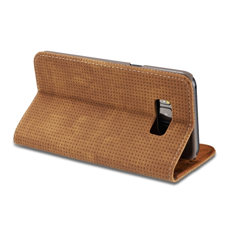 For Galaxy S8 Retro Style Mesh Breathable Horizontal Flip Leather Case with Card Slot & Holder & Wallet