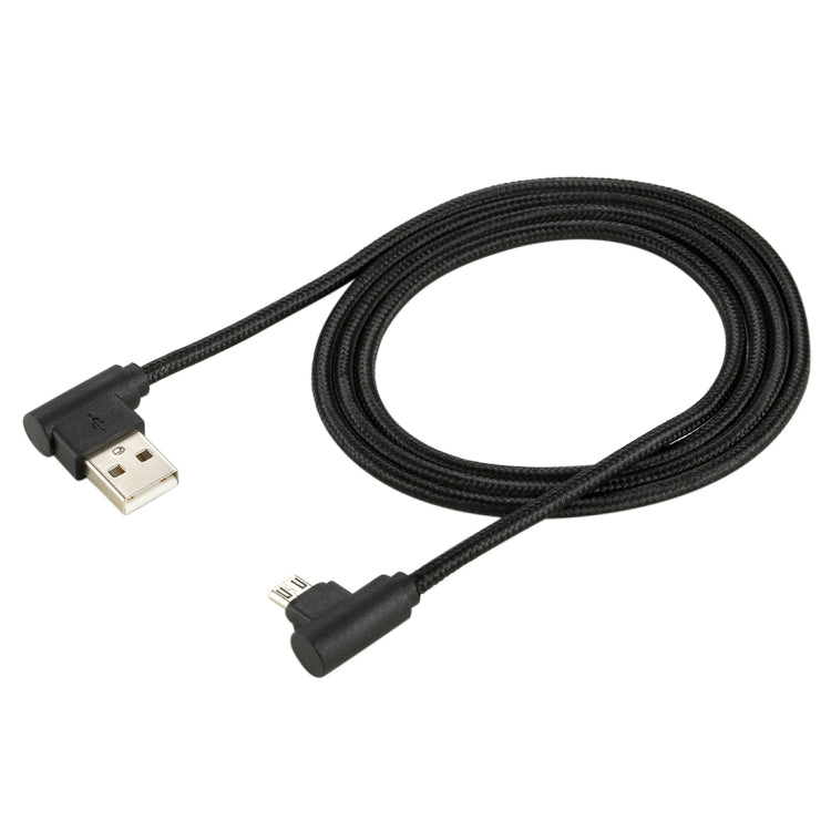 1m USB to Micro USB Nylon Weave Style Double Elbow Charging Cable