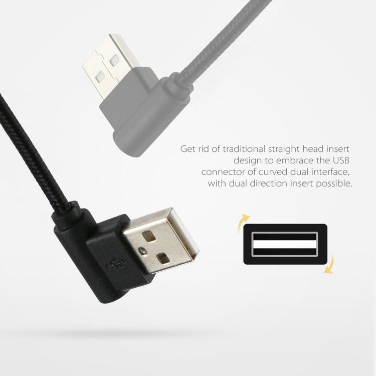 1m USB to USB-C / Type-C Nylon Weave Style Double Elbow Charging Cable