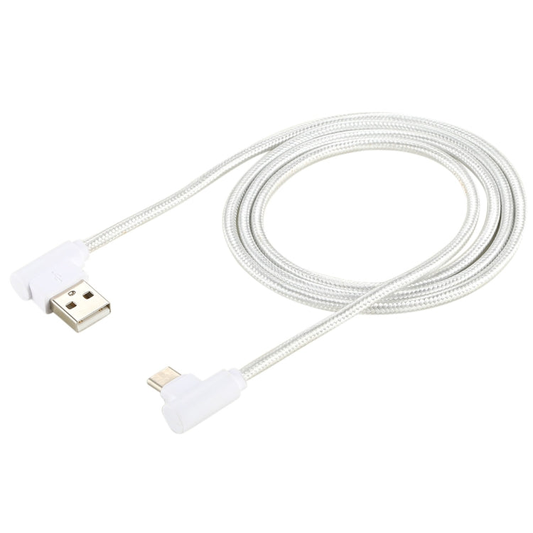 1m USB to USB-C / Type-C Nylon Weave Style Double Elbow Charging Cable