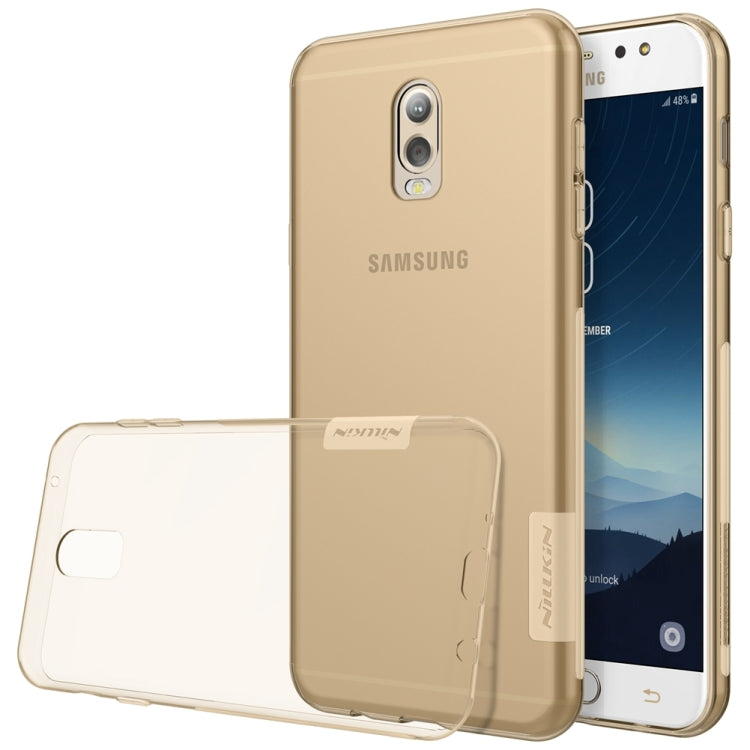 NILLKIN Nature TPU Case for Galaxy C7 (2017) Stylish 0.6mm Ultrathin Clear Color Soft Protective Case Back Cover(Gold)
