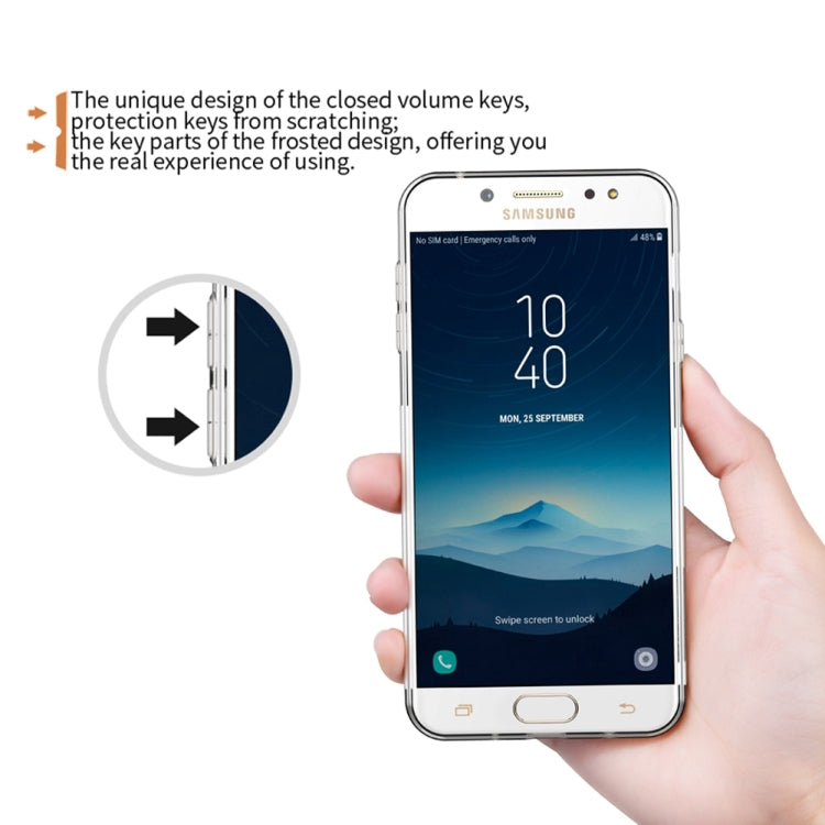 NILLKIN Nature TPU Case for Galaxy C7 (2017) Stylish 0.6mm Ultrathin Clear Color Soft Protective Case Back Cover(Gold)