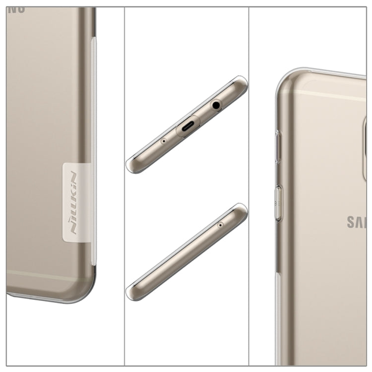 NILLKIN Nature TPU Case for Galaxy C7 (2017) Stylish 0.6mm Ultrathin Clear Color Soft Protective Case Back Cover(Gold)