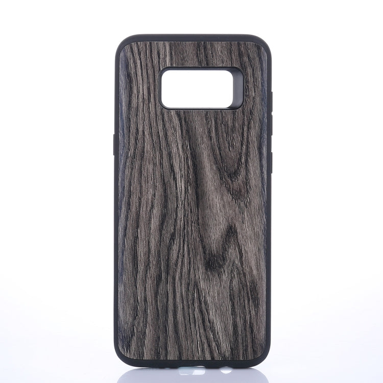 For Galaxy S8+ / G955 Wood Texture Leather Paste Protective Back Cover Case