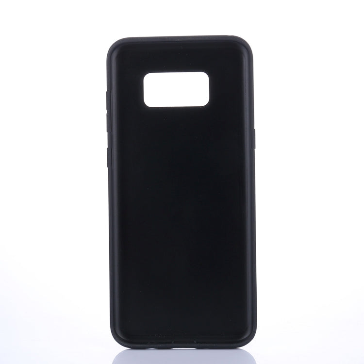 For Galaxy S8+ / G955 Wood Texture Leather Paste Protective Back Cover Case