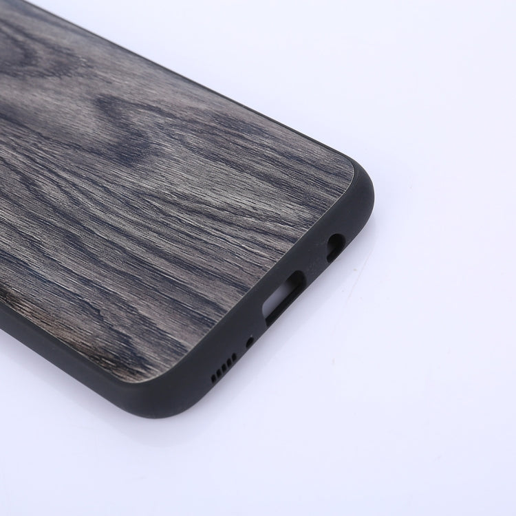 For Galaxy S8+ / G955 Wood Texture Leather Paste Protective Back Cover Case