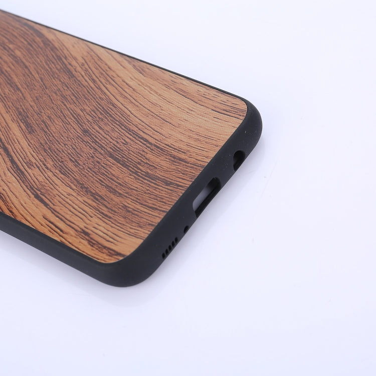 For Galaxy S8+ / G955 Wood Texture Leather Paste Protective Back Cover Case