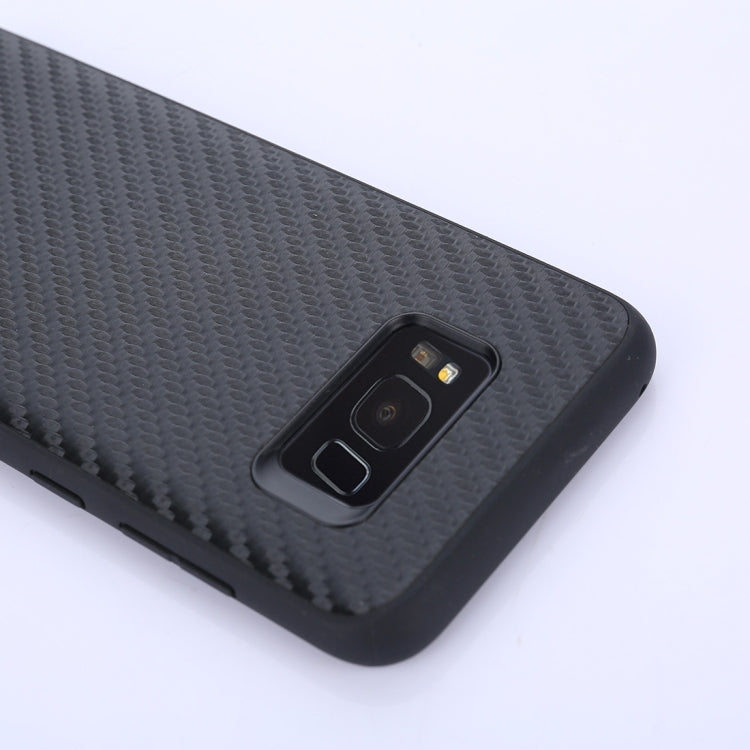 For Galaxy S8+ / G955 Twill Texture Leather Paste Protective Back Cover Case