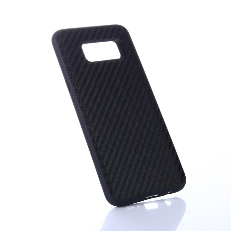For Galaxy S8+ / G955 Twill Texture Leather Paste Protective Back Cover Case