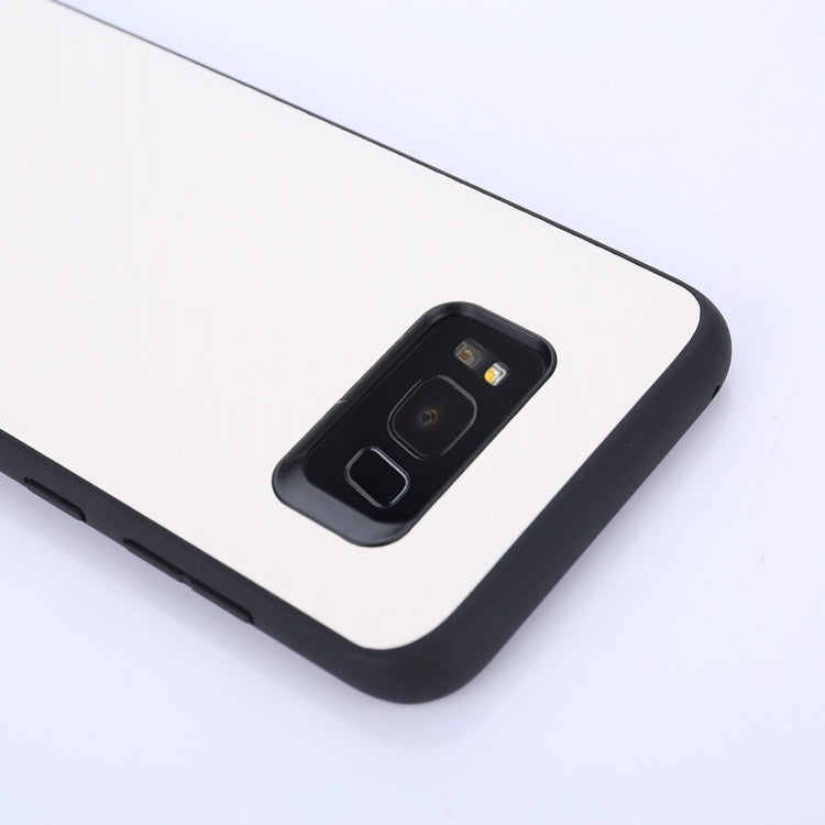 For Galaxy S8+ / G955 Twill Texture Leather Paste Protective Back Cover Case