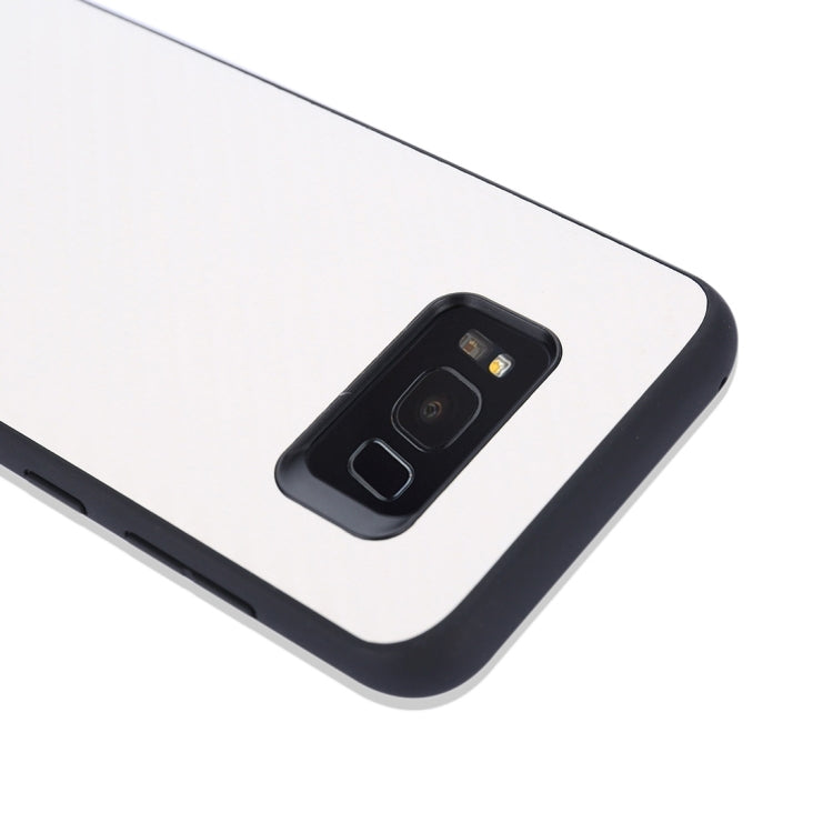 For Galaxy S8+ / G955 Twill Texture Leather Paste Protective Back Cover Case
