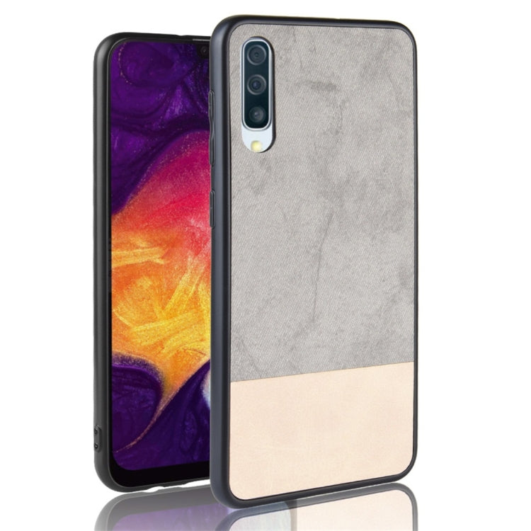 Shockproof Color Matching Denim PC + PU + TPU Protective Case for Galaxy A50