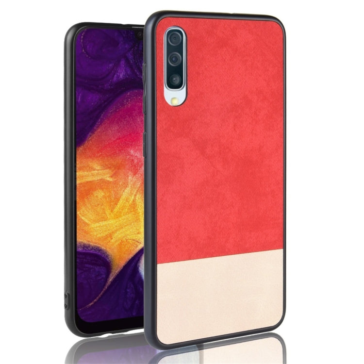 Shockproof Color Matching Denim PC + PU + TPU Protective Case for Galaxy A50