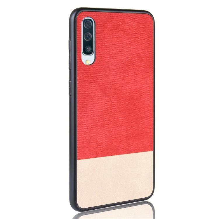 Shockproof Color Matching Denim PC + PU + TPU Protective Case for Galaxy A50