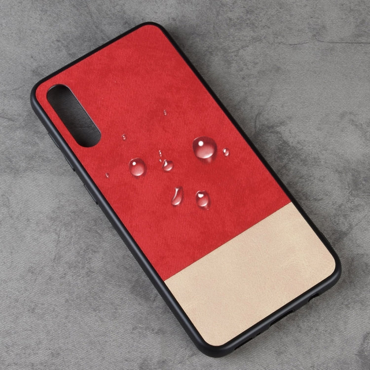 Shockproof Color Matching Denim PC + PU + TPU Protective Case for Galaxy A50
