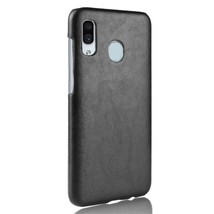 Shockproof Litchi Texture PC + PU Protective Case for Galaxy A40