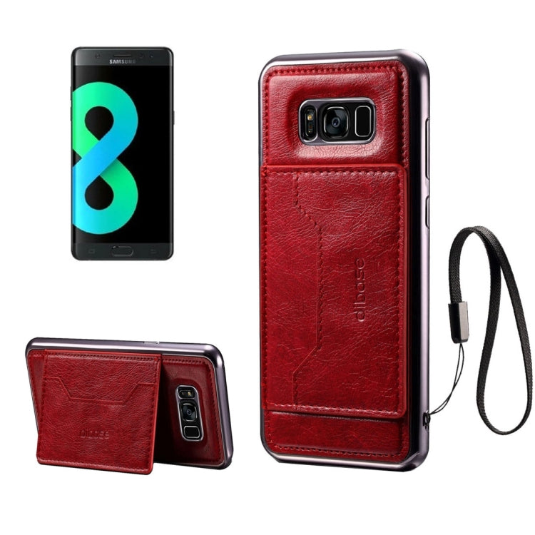 Dibase for Galaxy S8 + / G9550 Electroplating TPU Paste Skin Protective Case with Card Slots & Holder & Lanyard