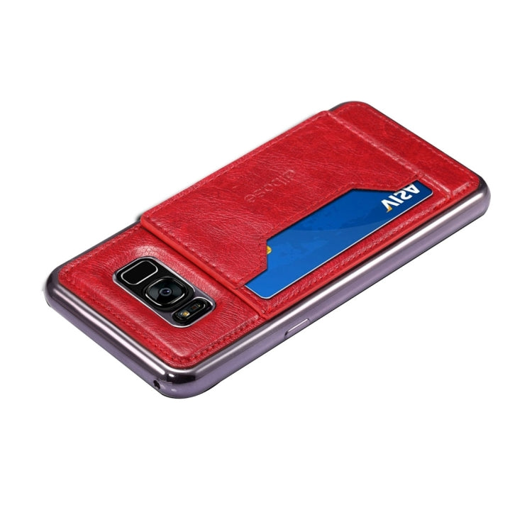 Dibase for Galaxy S8 + / G9550 Electroplating TPU Paste Skin Protective Case with Card Slots & Holder & Lanyard