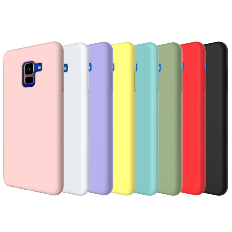 Solid Color Liquid Silicone Dropproof Protective Case for Samsung Galaxy A8 Plus (2018)