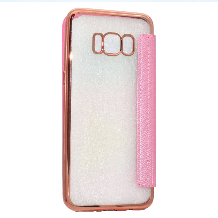 For Galaxy S8 Cross Texture Electroplating Soft TPU Protective Cover Case with Press Key
