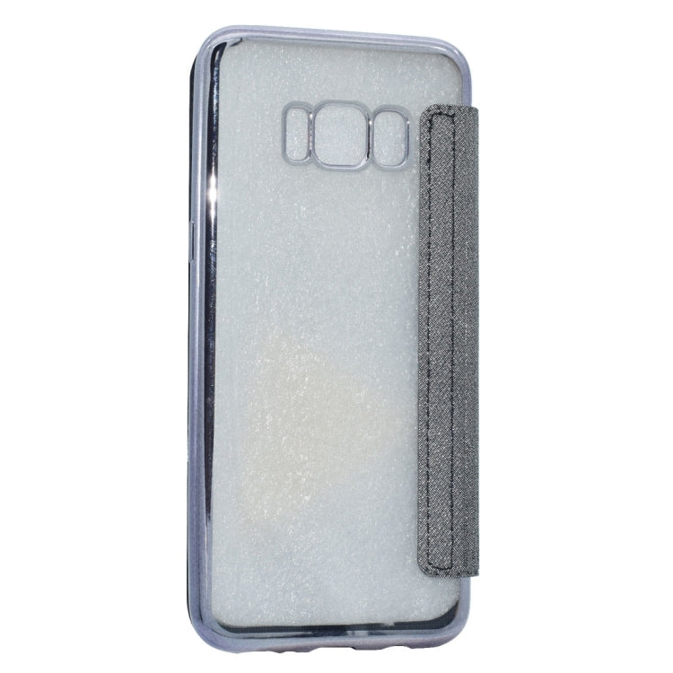 For Galaxy S8 Cross Texture Electroplating Soft TPU Protective Cover Case with Press Key