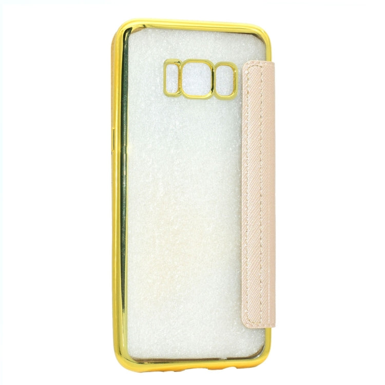 For Galaxy S8 Cross Texture Electroplating Soft TPU Protective Cover Case with Press Key