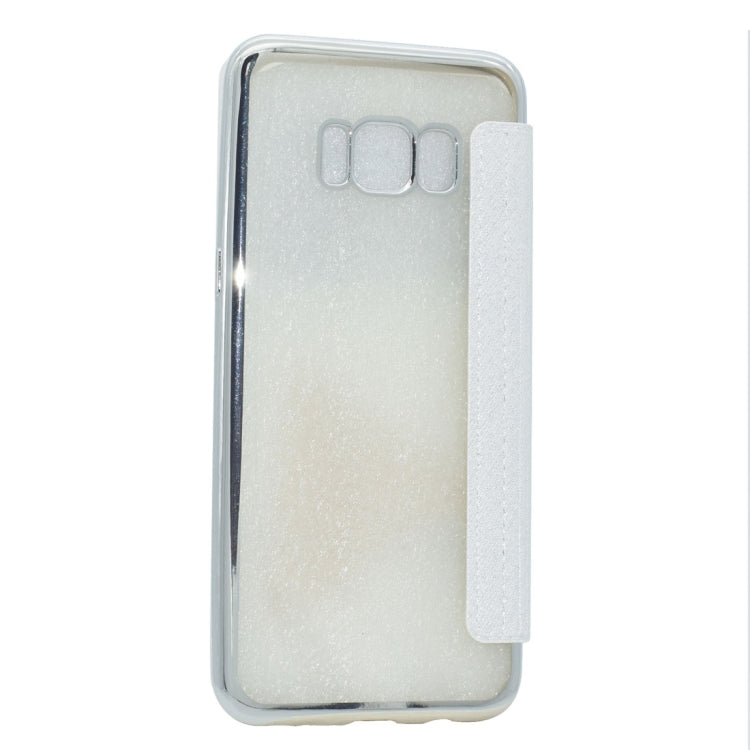 For Galaxy S8 Cross Texture Electroplating Soft TPU Protective Cover Case with Press Key