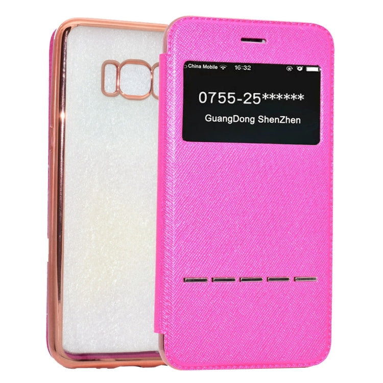 For Galaxy S8 + / G9550 Cross Texture Electroplating Soft TPU Protective Cover Case with Press Key