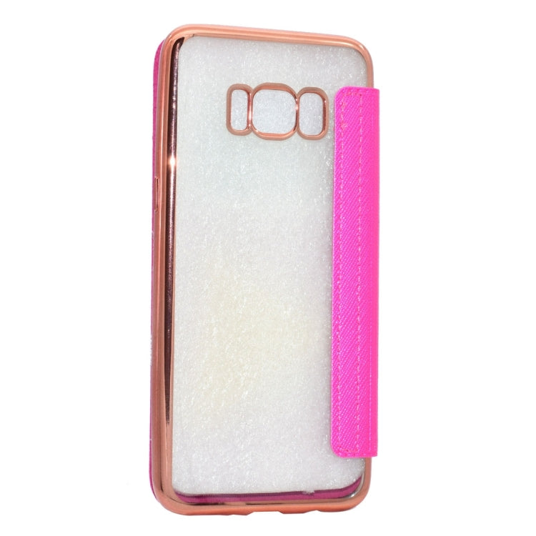 For Galaxy S8 + / G9550 Cross Texture Electroplating Soft TPU Protective Cover Case with Press Key
