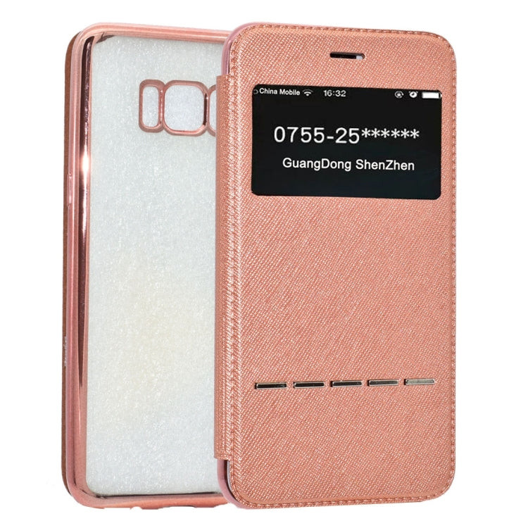 For Galaxy S8 + / G9550 Cross Texture Electroplating Soft TPU Protective Cover Case with Press Key