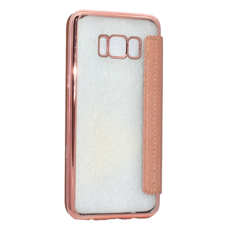 For Galaxy S8 + / G9550 Cross Texture Electroplating Soft TPU Protective Cover Case with Press Key
