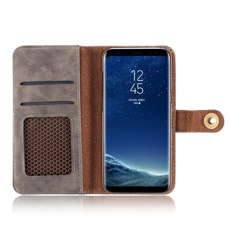 Retro Magnetic Detachable Horizontal Flip Leather Case for Galaxy S10, with Card Slots & Wallet & Photo Frame