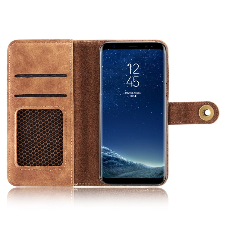 Retro Magnetic Detachable Horizontal Flip Leather Case for Galaxy S10 Plus, with Card Slots & Wallet & Photo Frame