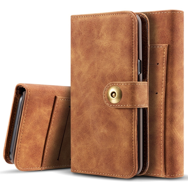 Retro Magnetic Detachable Horizontal Flip Leather Case for Galaxy S10 E, with Card Slots & Wallet & Photo Frame