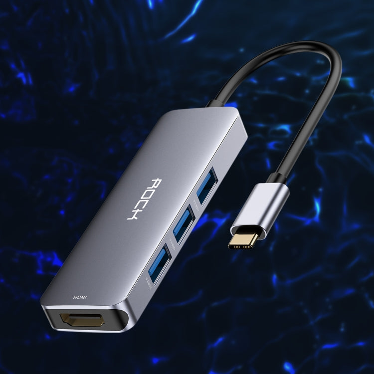Rock USB-C to HDMI+USB3.0x3 Adapter Cable