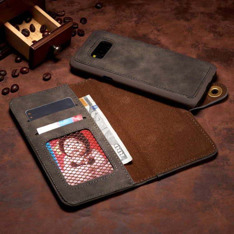 For Galaxy S8 Retro Magnetic Horizontal Flip Leather Case with Card Slots & Wallet & Photo Frame & Detachable Back Cover