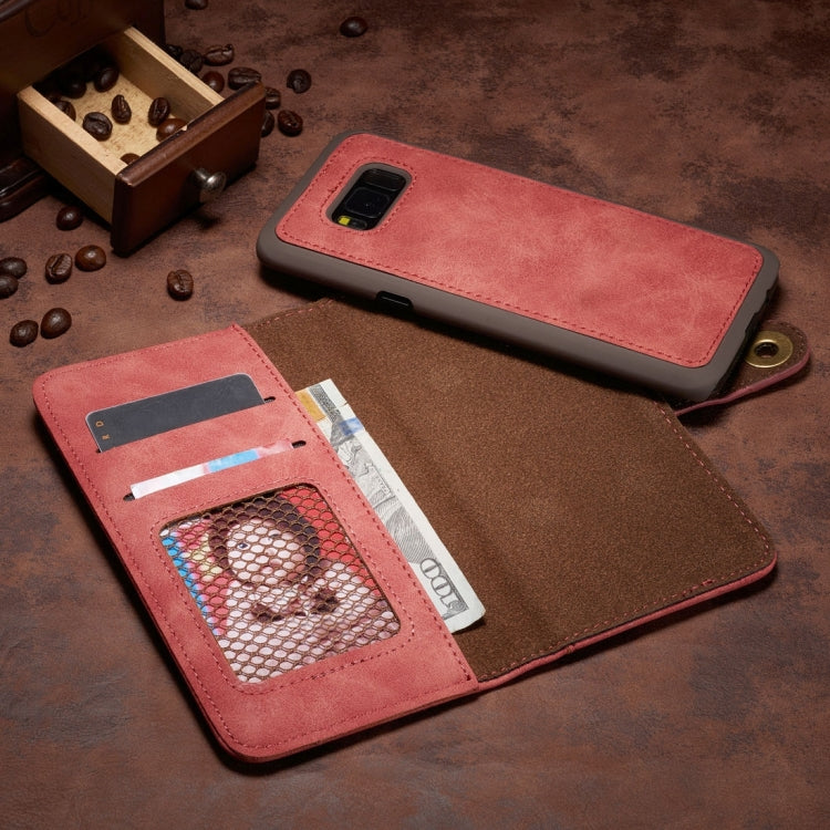 For Galaxy S8 Retro Magnetic Horizontal Flip Leather Case with Card Slots & Wallet & Photo Frame & Detachable Back Cover