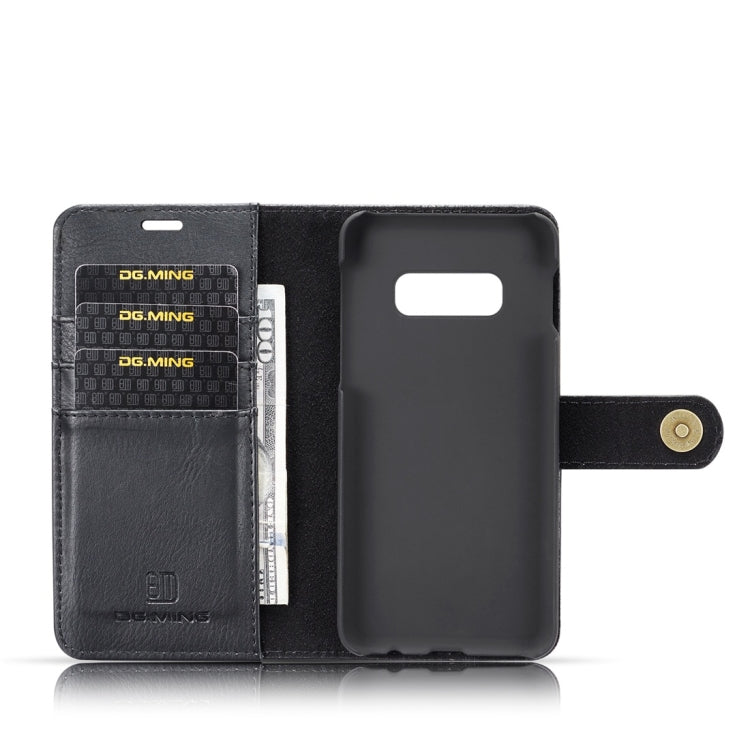 DG.MING Crazy Horse Texture Flip Detachable Magnetic Leather Case for Samsung Galaxy S10 E, with Holder & Card Slots & Wallet