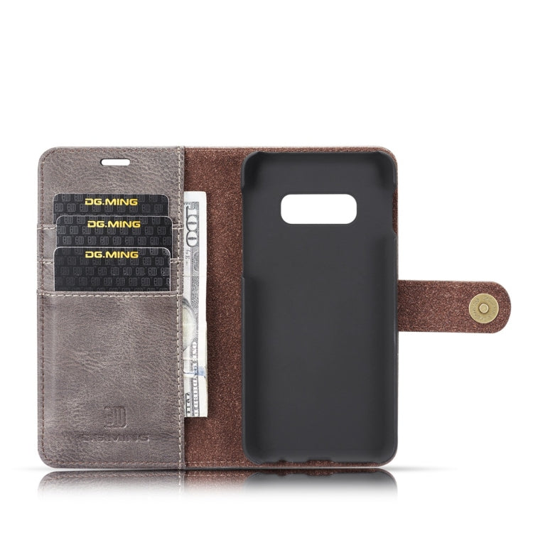 DG.MING Crazy Horse Texture Flip Detachable Magnetic Leather Case for Samsung Galaxy S10 E, with Holder & Card Slots & Wallet