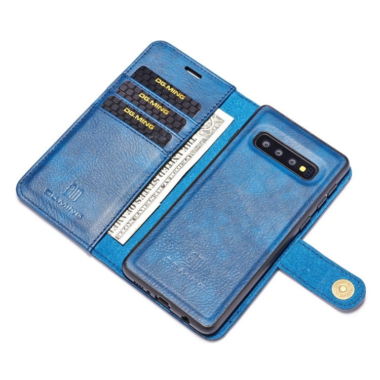 DG.MING Crazy Horse Texture Flip Detachable Magnetic Leather Case for Samsung Galaxy S10 E, with Holder & Card Slots & Wallet