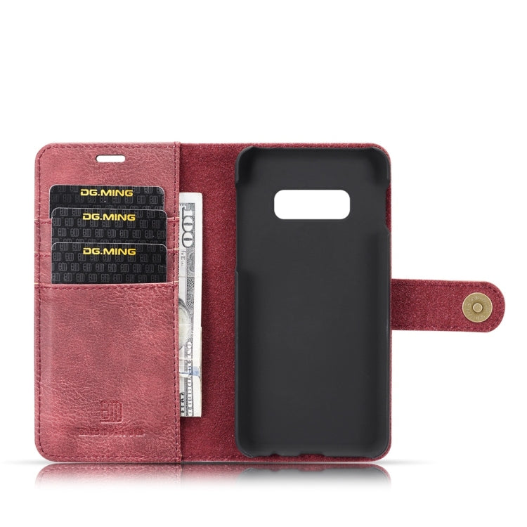 DG.MING Crazy Horse Texture Flip Detachable Magnetic Leather Case for Samsung Galaxy S10 E, with Holder & Card Slots & Wallet