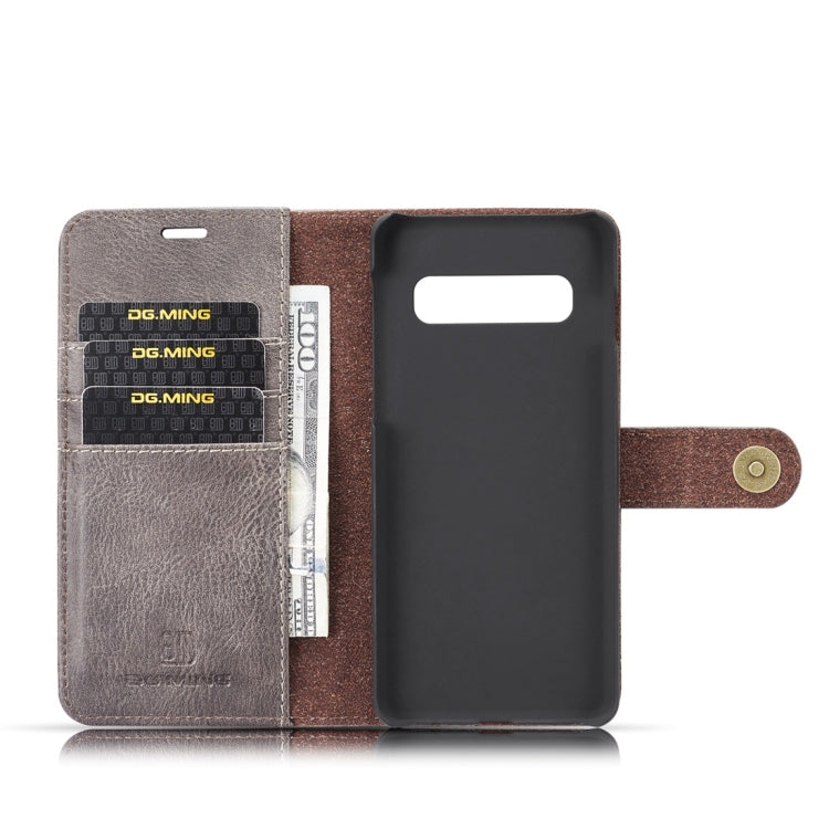 DG.MING Crazy Horse Texture Flip Detachable Magnetic Leather Case for Samsung Galaxy S10 Plus, with Holder & Card Slots & Wallet